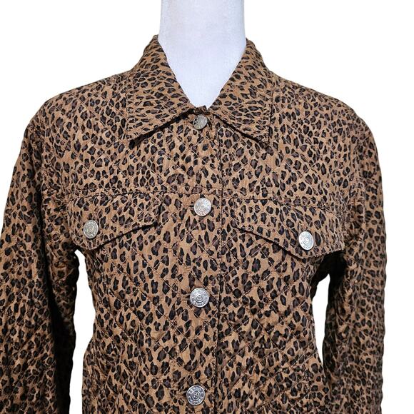 Debra Deroo Leopard Print 100% Silk Button-up Jacket Women's Size P NWOT Casual - Picture 3 of 9